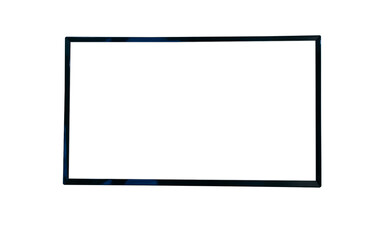 Led tv screen hanging on a white wall background, Television screen, Modern smart tv.