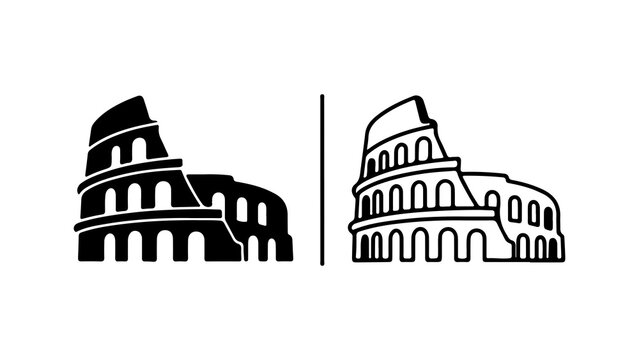 Colosseum icons with transparent background