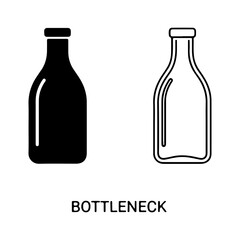 Bottleneck shape with outline and solid fill with transparent background