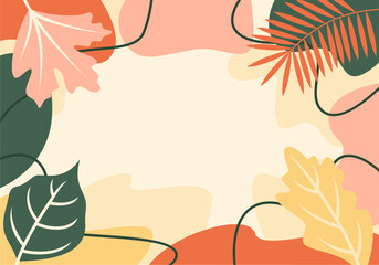 Abstract Colorful Fall Leaves Composition