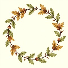 Rustic Oak Leaf and Acorn Wreath
