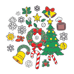 set of christmas icons