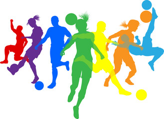 Soccer Football Players People Silhouettes Concept
