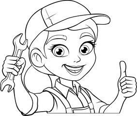 Woman Female Spanner Wrench Mechanic Plumber