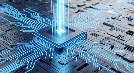AI Power Integrated Circuit Board with Focused Energy Beam
