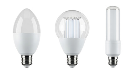 Isolated energy-efficient LED light bulbs, lighting for modern homes or offices, eco-friendly