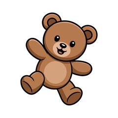 cartoon teddy bear 4th july illustration