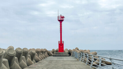 Light pole built on a breakwater in Samjeong3-ri, Guryongpo, Pohang, South Korea