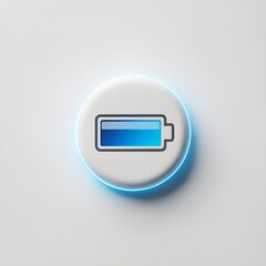 Battery charging icon on white background, minimal flat style, 32k ultra HD, high resolution