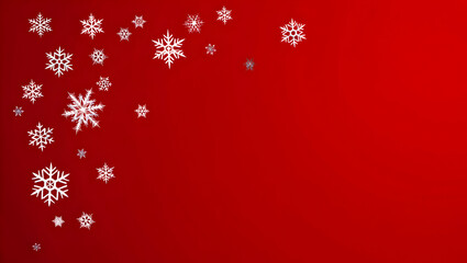 Elegant christmas snowflakes falling on a rich red background festive holiday season design element