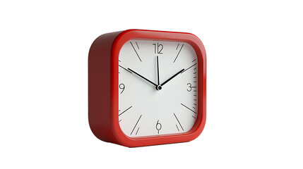 Red Desk Alarm Clock Isolated on Trasnparent Background