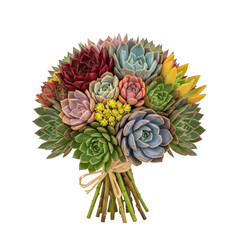 Fototapeta premium Succulent Bouquet Arrangement isolated on a transparent background