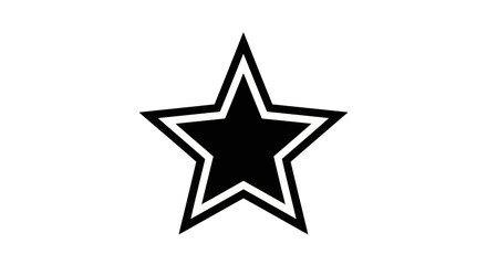 Obraz premium Black and white image of a star with a white outline, simple design.