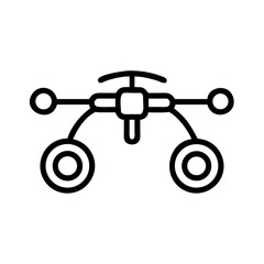 Line art illustration of a quadcopter drone on a white background  