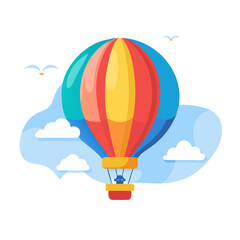 Fototapeta premium Air Balloon Flat Icon