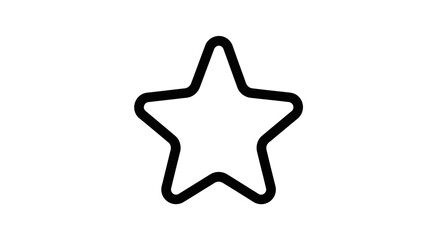 A simple black outline of a five-pointed star with rounded corners on a white background.