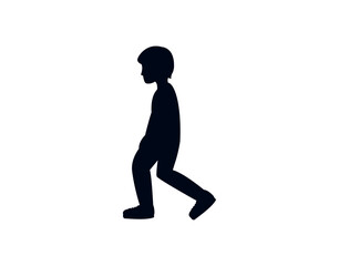 person walking grey shirt blue jeans pants towards left walk non-binary emoji symbol sign icon vector illustration isolated flat