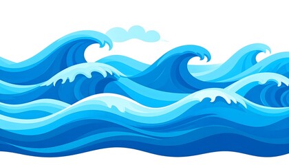 Fototapeta premium Ocean Waves Illustration