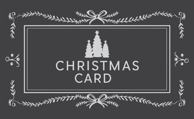 Hand drawn Christmas vintage frame. New Year design