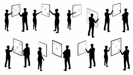 Dynamic collaborative planning session with diverse team brainstorming innovative ideas on screen