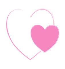 pink heart on white background