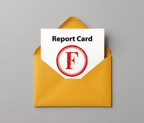 Academic Performance Report Card – Failed Grade Notification for Educational Assessment and Evaluation Contexts