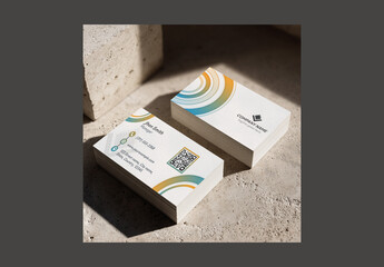 Stack of Editable Business Cards Mockup for Corporate Use.