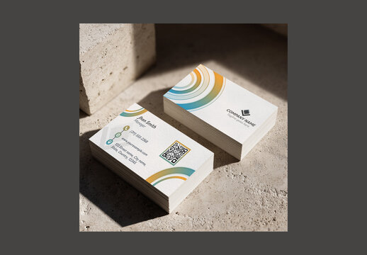 Stack of Editable Business Cards Mockup for Corporate Use.