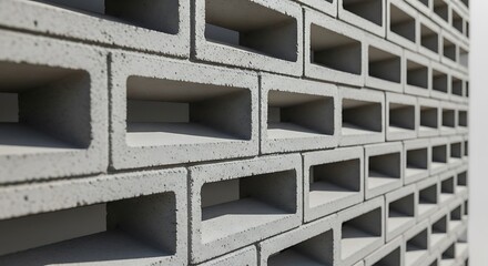 Contemporary breeze block wall design with rhythmic rectangular perforations
