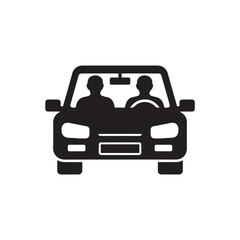 Obraz premium Car with Driver and Passenger Icon - Transportation Vector