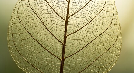 Obraz premium Intricate leaf venation highlighting nature's delicate skeletal structure