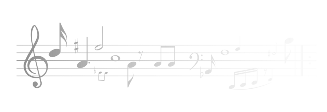 Musical notes, stave with flying notes, melody sketch with musical staff wave, comic, vector, png. Musical background for design or advertising.	
