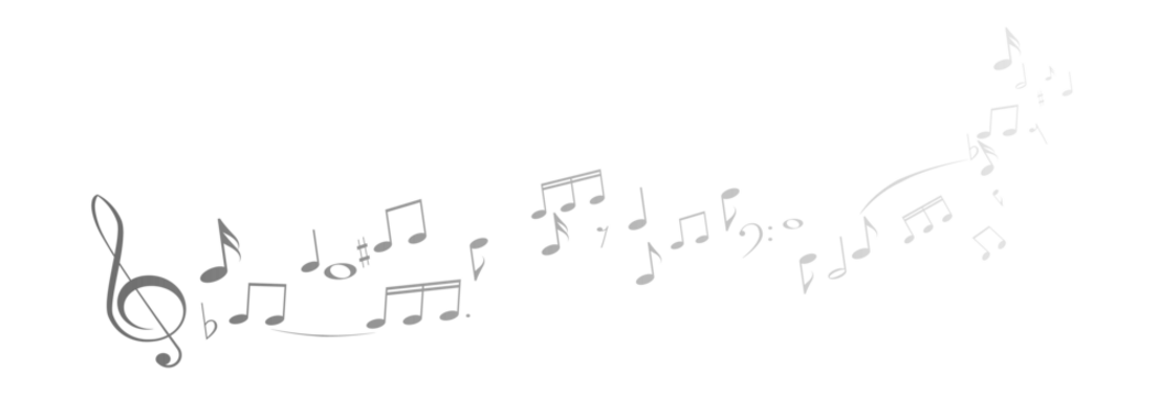 Musical notes, stave with flying notes, melody sketch with musical staff wave, comic, vector, png. Musical background for design or advertising.	
