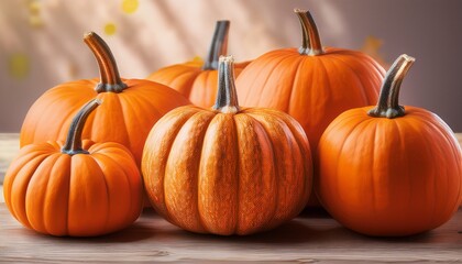 Bright Orange Pumpkins With Textured Skin Showcasing Their Vibrant Color And Unique Shapes Perfect For Autumn Decor And Seasonal Celebrations