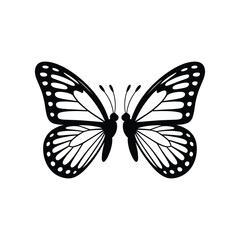 Elegant Black and White Butterfly Silhouette Illustration