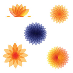 Colorful Geometric Flower Patterns Vector Design