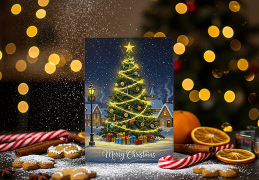 Christmas Greeting Card Mockup