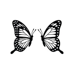 Butterfly Silhouette Vector &ndash; Symmetrical Insect Design