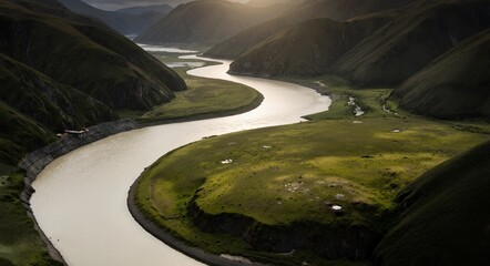 aerial view of river