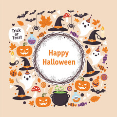 halloween party invitation - Halloween Party Elements Set