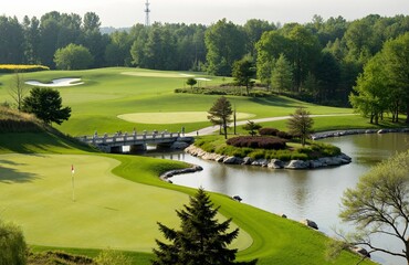 golf course in the morning