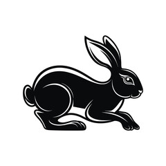 Black Rabbit Silhouette Vector Illustration