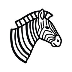 Zebra 2 silhouette vector icon set