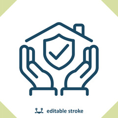 Obraz premium House, Hands Icon. Home, Real Estate, Security, Insurance, Shield, Realtor