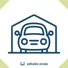 Garage Icon. Car, Vehicle, Auto Repair Shop, Car Park, Parking