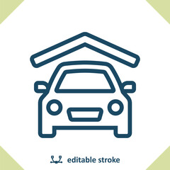 Garage Icon. Car, Vehicle, Auto Repair Shop, Car Park, Parking
