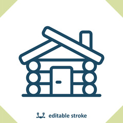 Cabin Icon. Log Cabin, Building