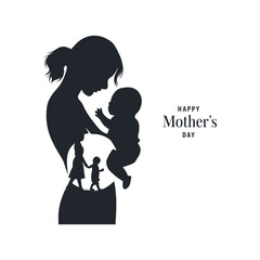 Mother and Child Silhouette Art for Happy Mother’s Day Celebration
