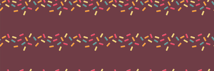 Sprinkles Line Seamless Pattern. Festive decoration background. Vector