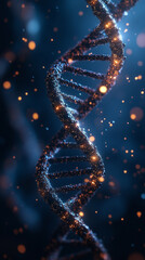 Minimalist DNA double helix softly glowing in a clean modern environment symbolizing biotechnology molecular science genetics and innovation in a calm futuristic hyperrealistic composition